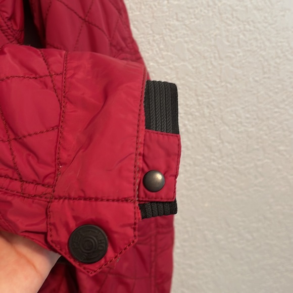 Superdry Motorbike Japan Womens Red Quilted Jacket Fleece Lined Size Medium - Picture 7 of 15